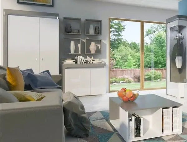 Grey And White Wardrobe | Grey Gloss Wardrobe | J&E Retailonline