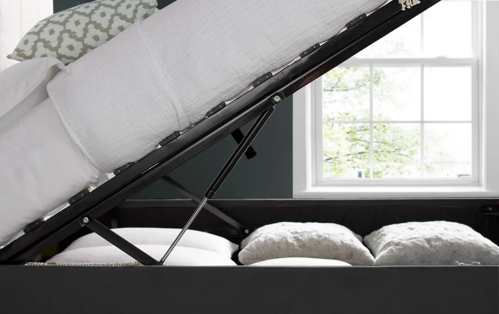 Aurora Grey Velvet Ottoman Bed Double (4ft6)-JE Retailonline