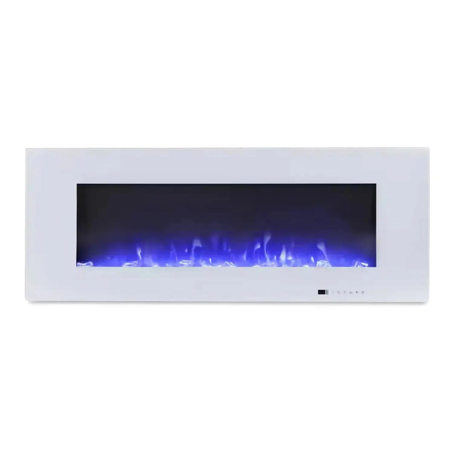 Azurite 127 cm - White Wall-mounted Electric Fireplace