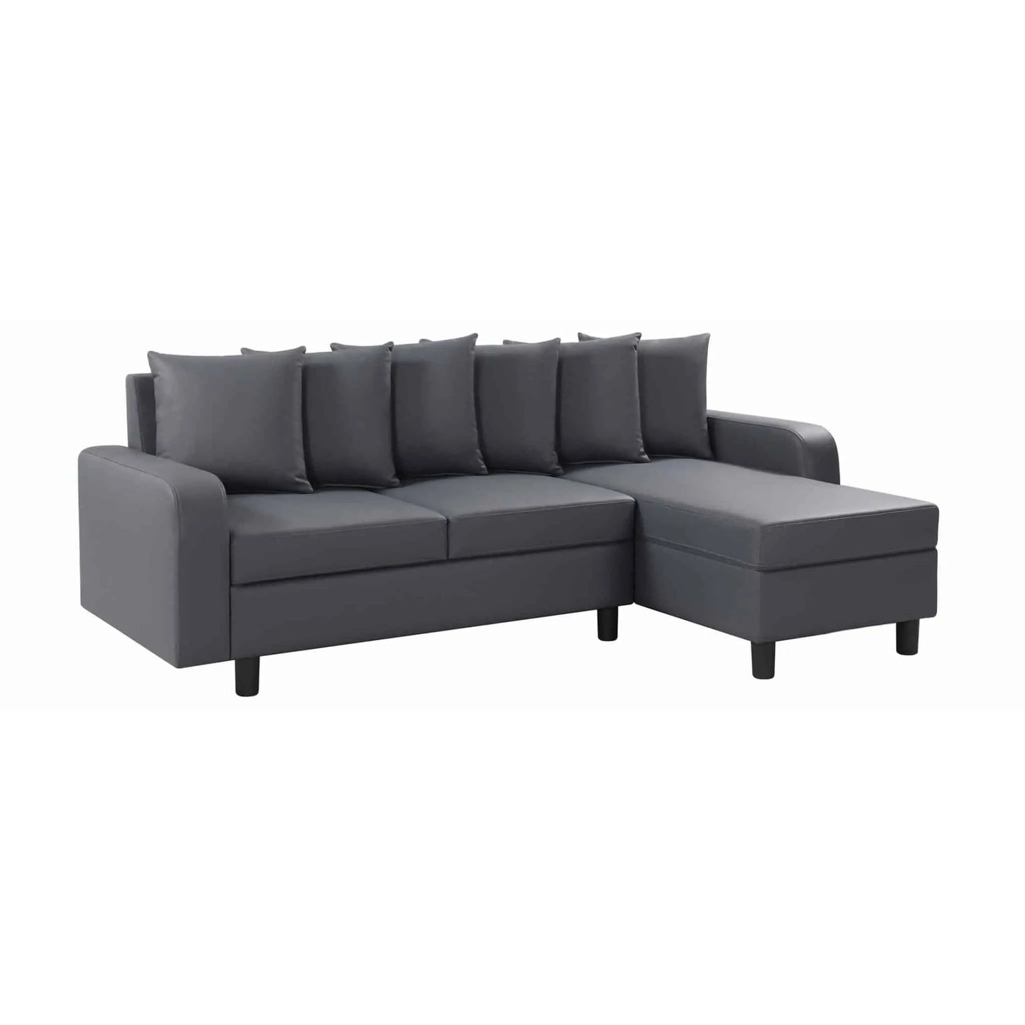 Civic Chase Sofa Leather Aire Grey HEARTLAND FURNITURE