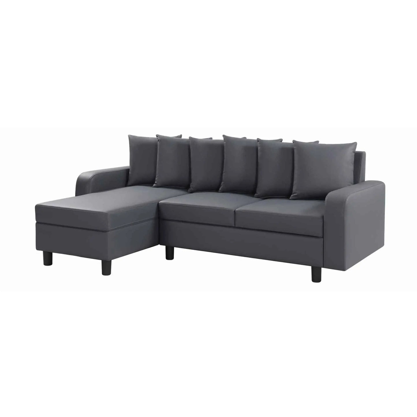 Civic Chase Sofa Leather Aire Grey HEARTLAND FURNITURE