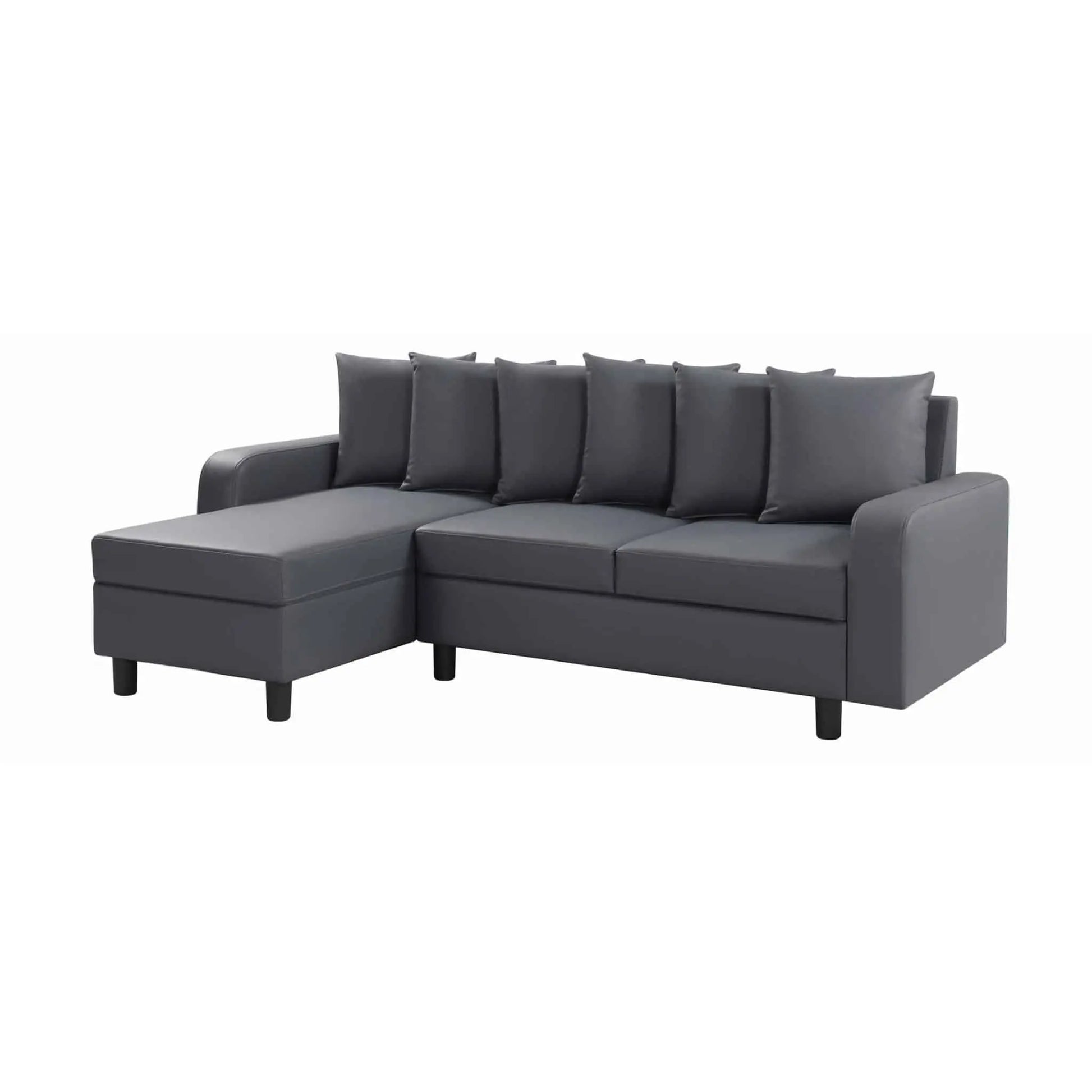 Civic Chase Sofa Leather Aire Grey HEARTLAND FURNITURE