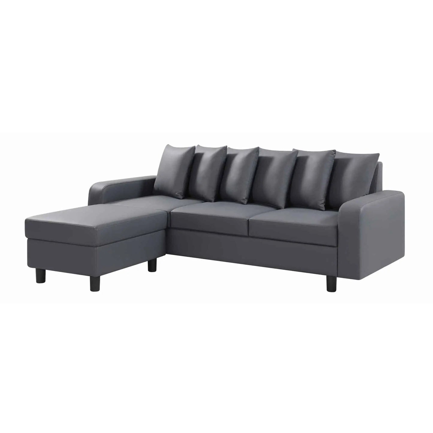 Civic Chase Sofa Leather Aire Grey HEARTLAND FURNITURE