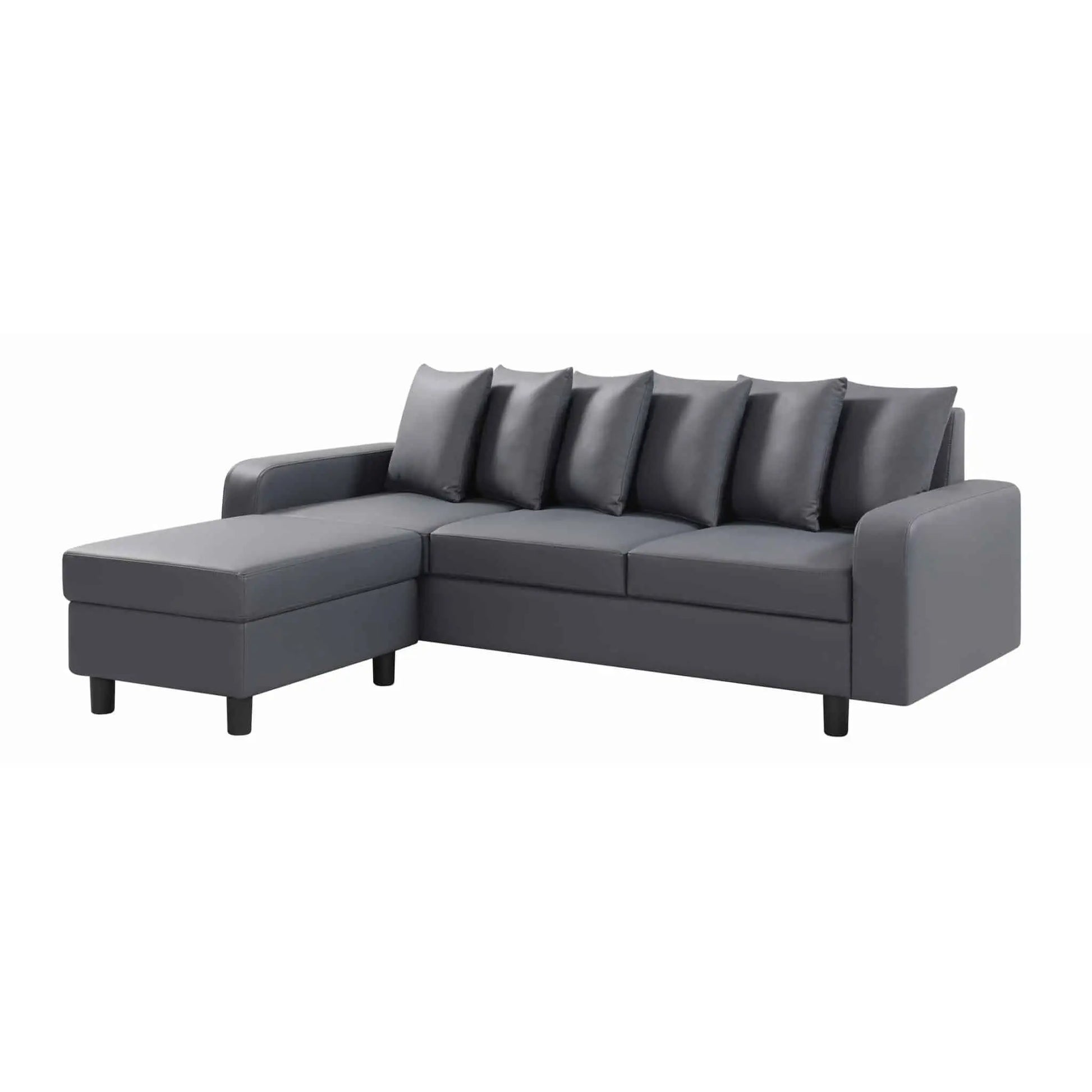 Civic Chase Sofa Leather Aire Grey HEARTLAND FURNITURE