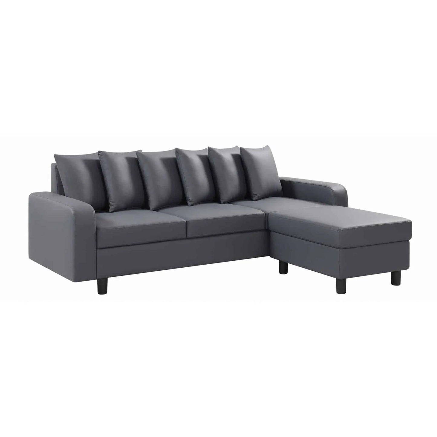 Civic Chase Sofa Leather Aire Grey HEARTLAND FURNITURE