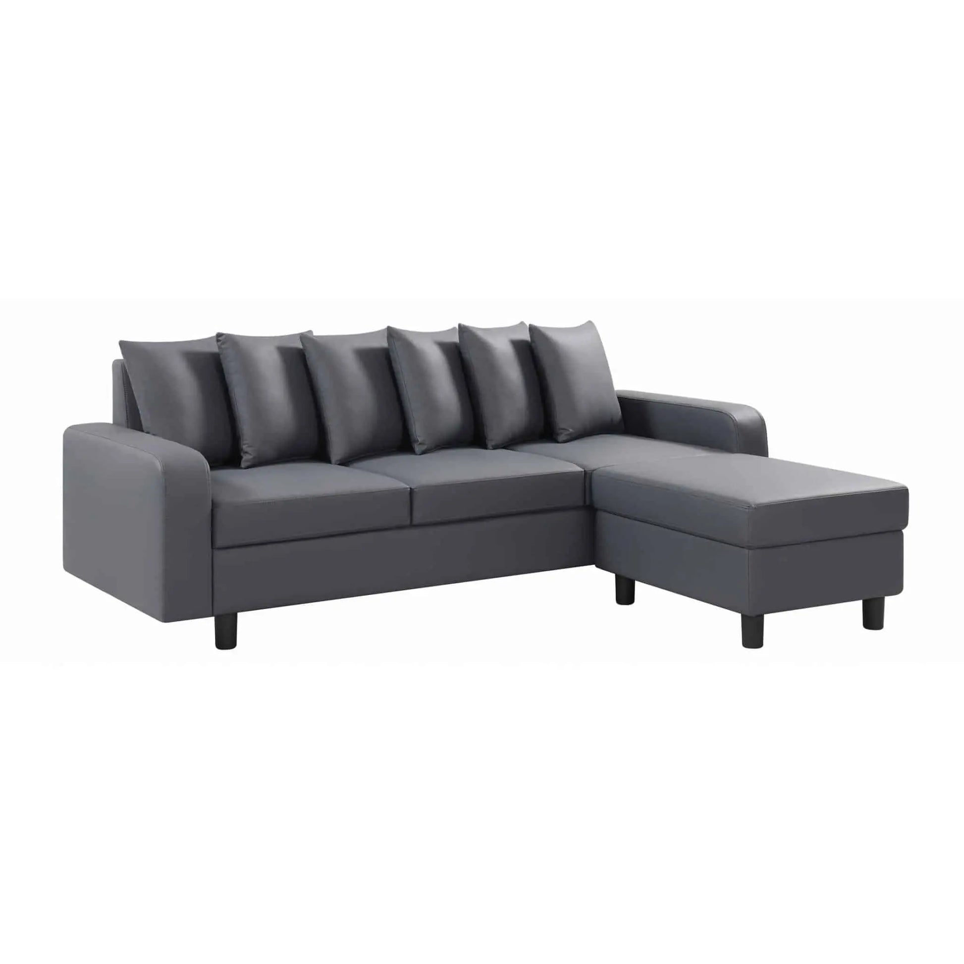 Civic Chase Sofa Leather Aire Grey HEARTLAND FURNITURE