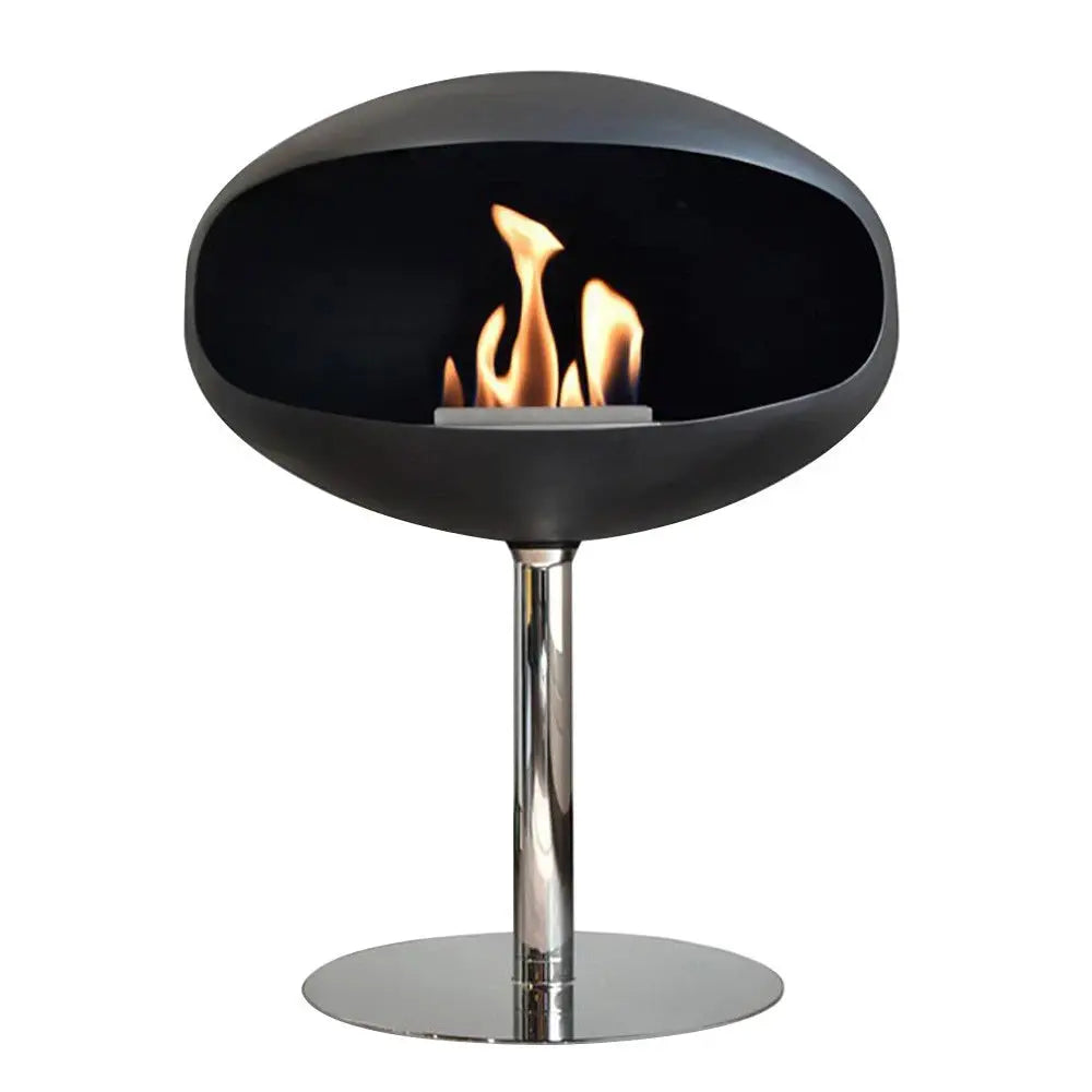 Cocoon Pedestal Fireplace Matte Black with Steel Pedestal-JE Retailonline
