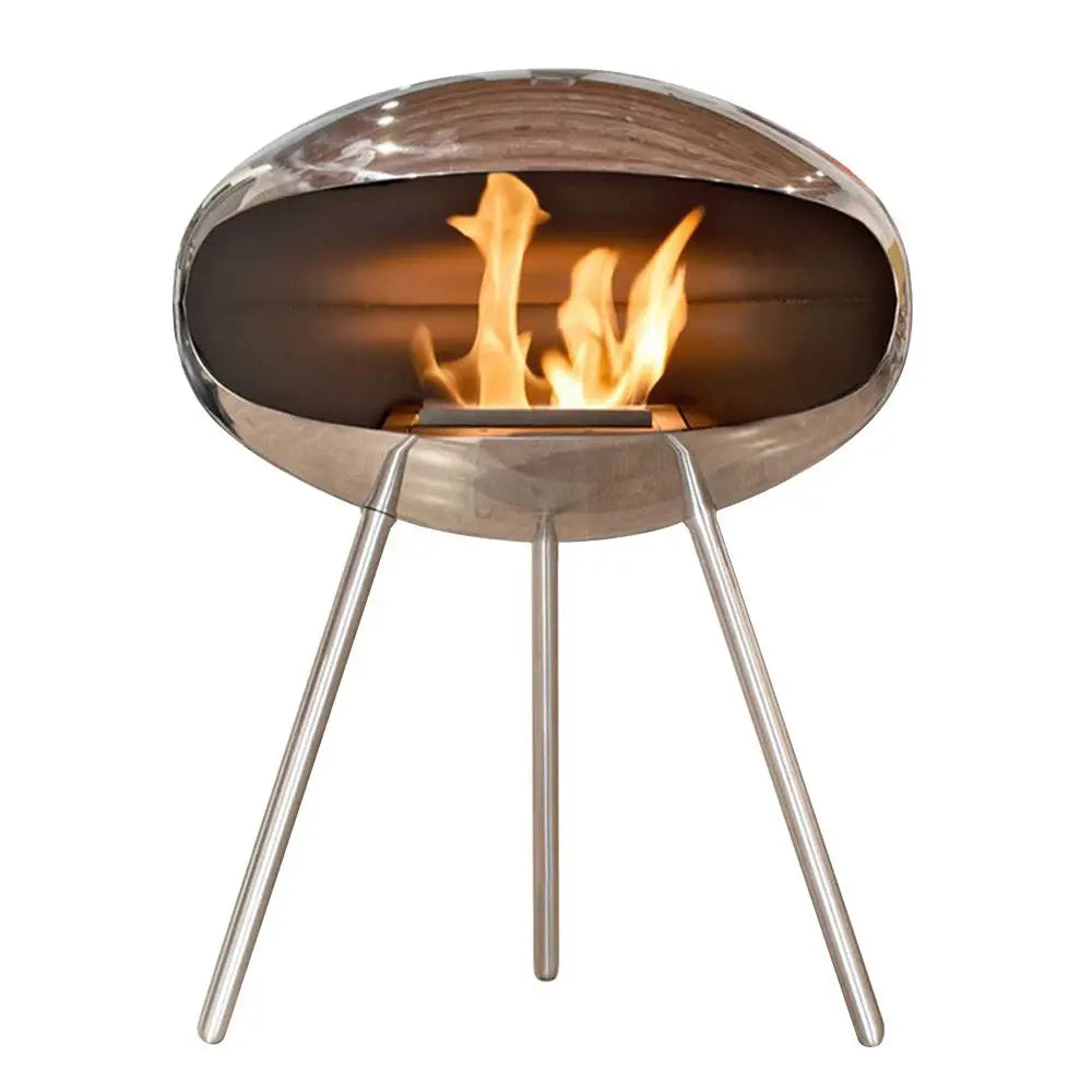 Cocoon Terra Fireplace Polished Steel with Steel Legs-JE Retailonline