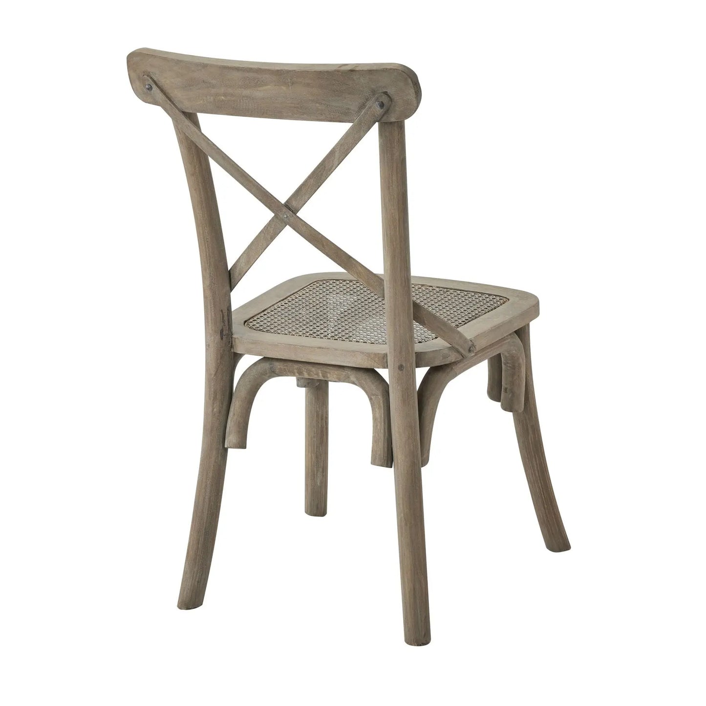 Dim Gray Cross Back Chair With Rush Seat