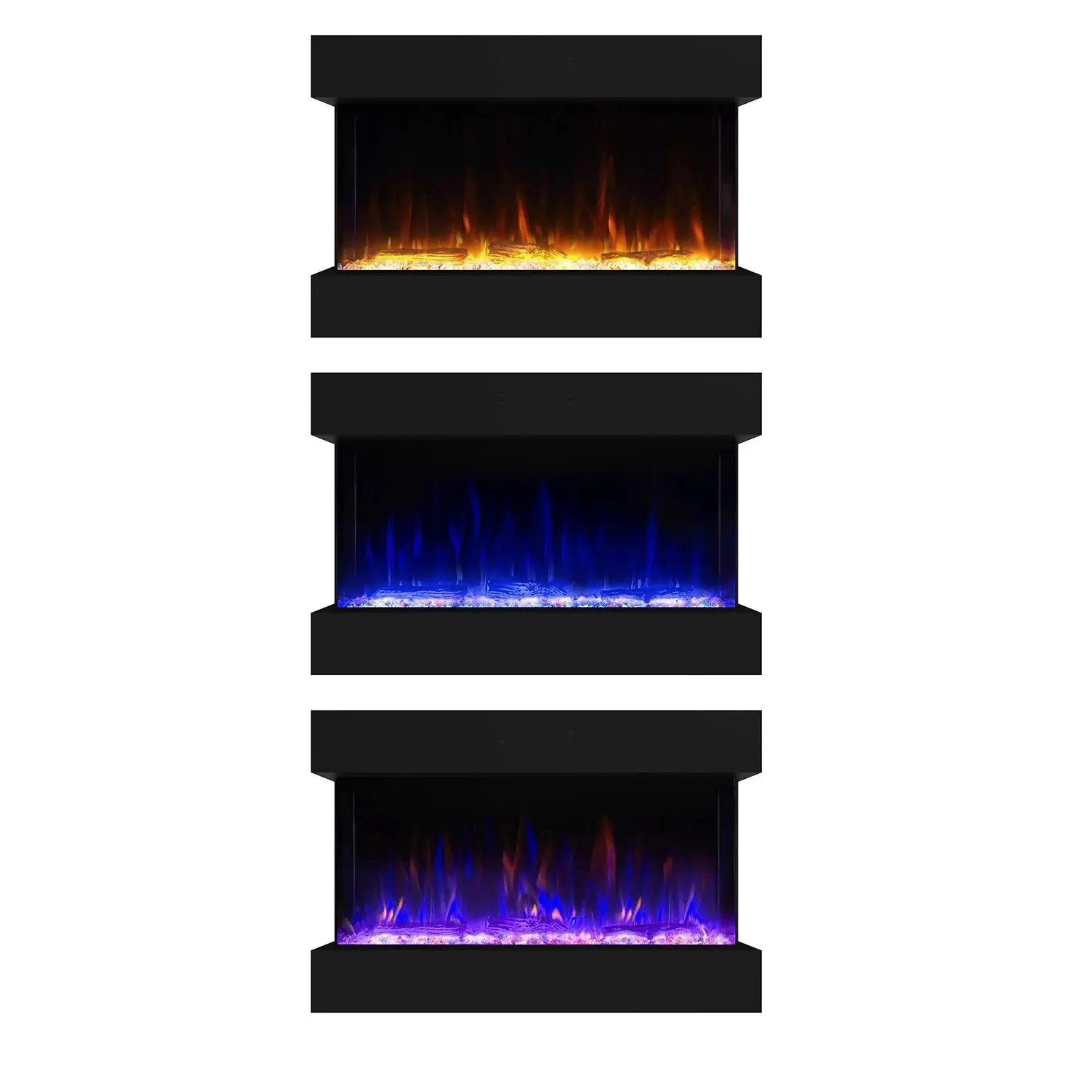 Black Electric Feroza 101 cm Wall-Mounted Electric Fireplace
