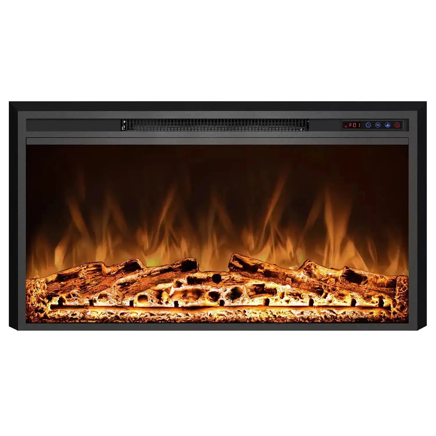 Black Electric Pyrope 90 cm Electric Fireplace Insert