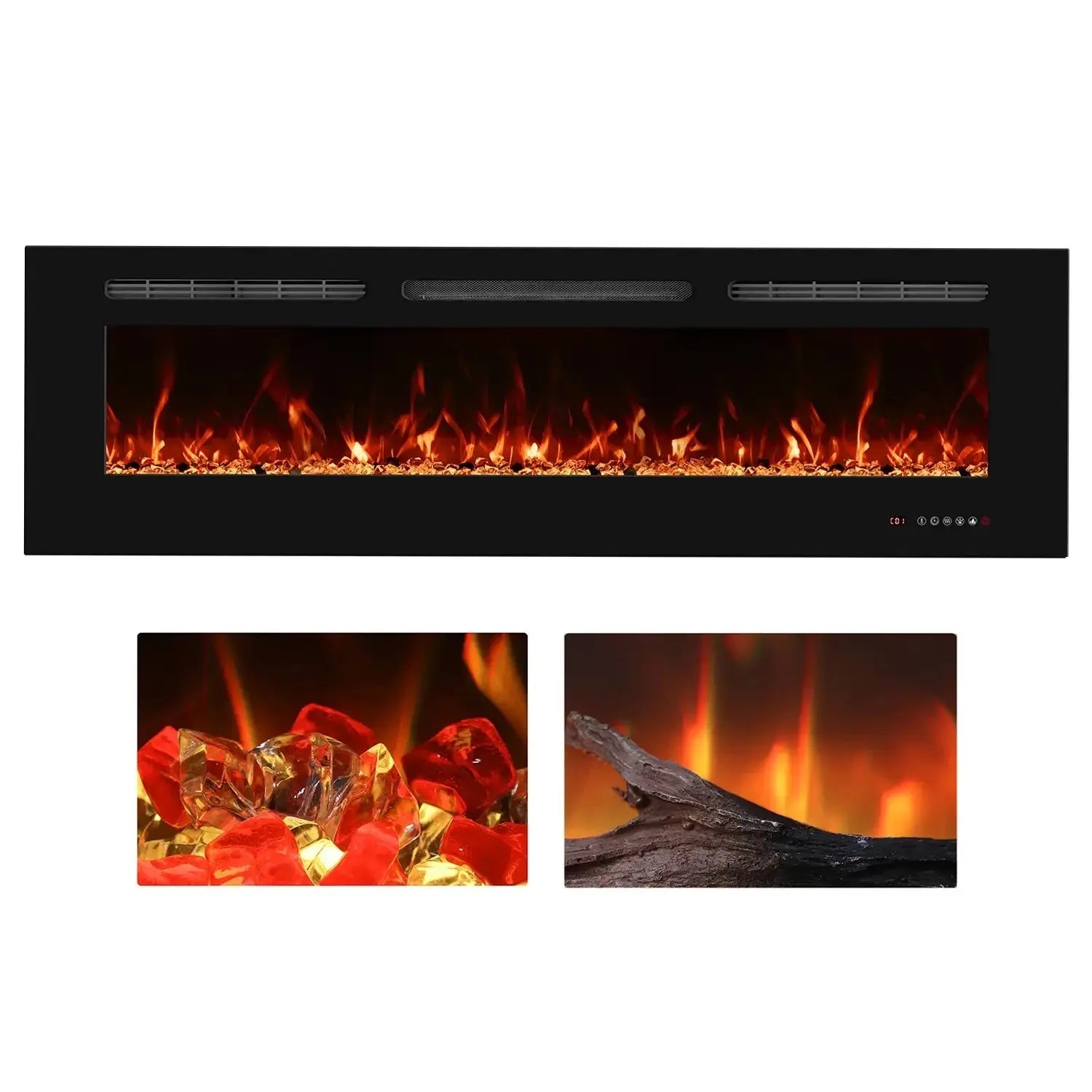 Chocolate Electric Titanite 152 cm  Built-in Fireplace Insert