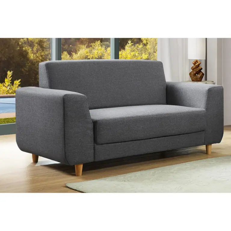 Fida Fabric 2 Seater Sofa Dark Grey HEARTLAND FURNITURE