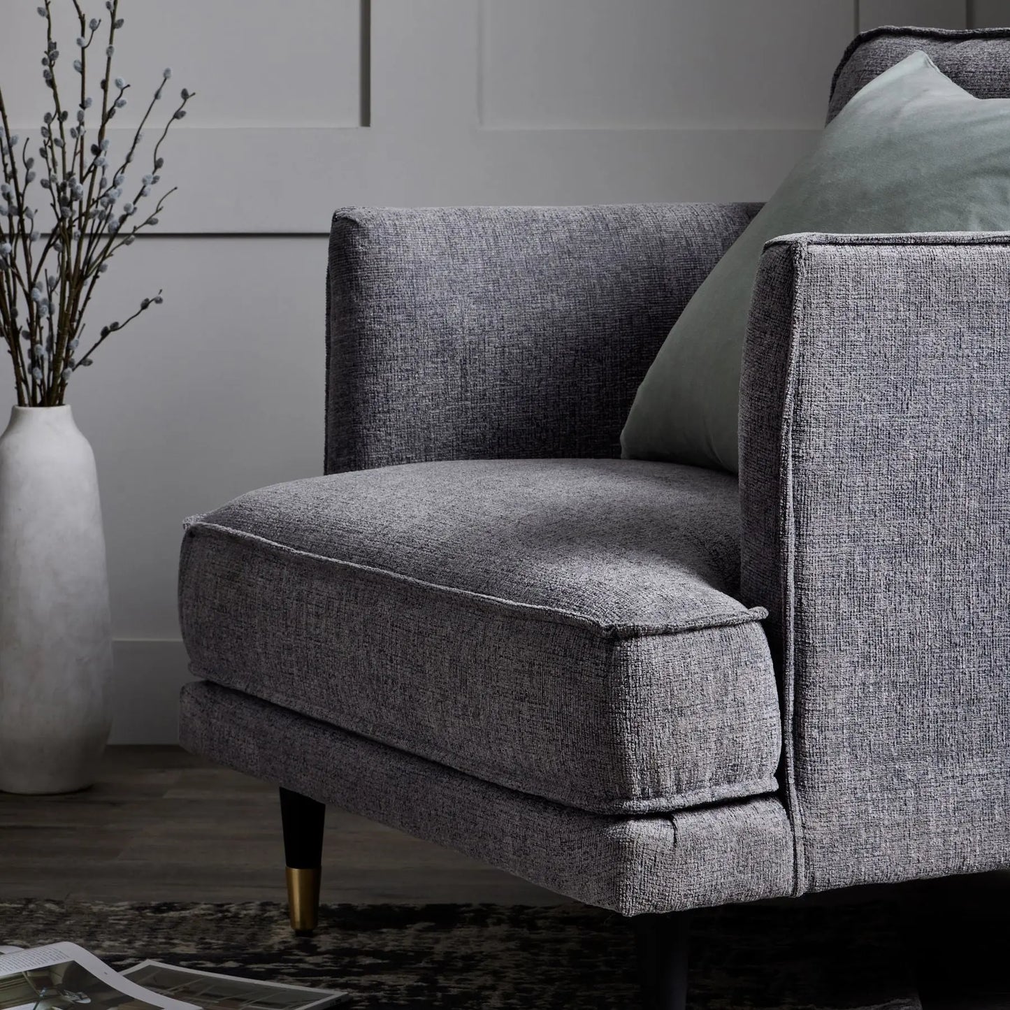 Dim Gray Hampton Grey Large Arm Chair