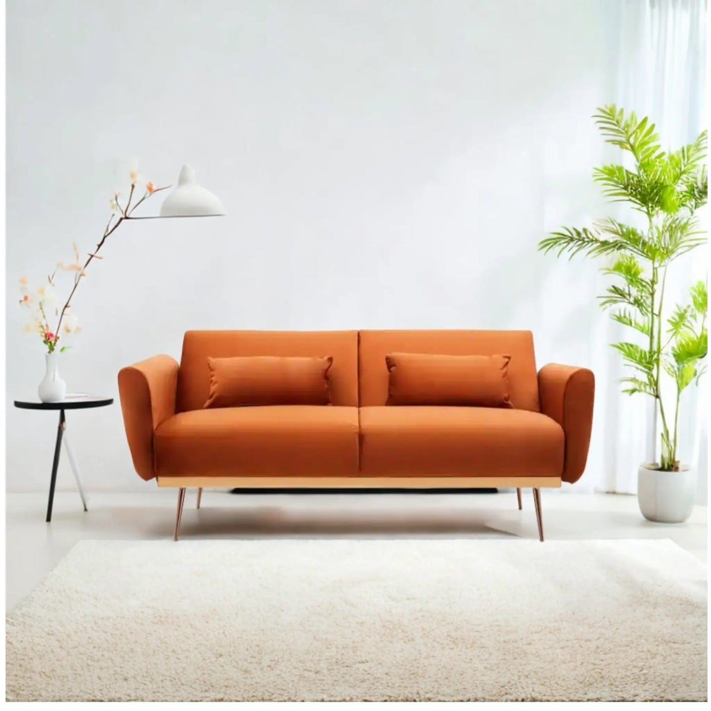 Burnt Orange Sofa Bed | Orange Sofa Bed | J&E Retailonline