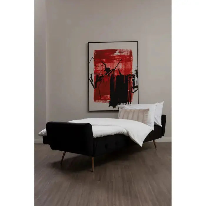 Black Velvet Sofa Bed | Black Sofa Bed | J&E Retailonline