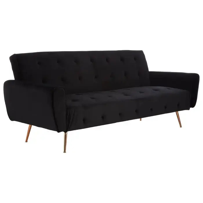 Black Velvet Sofa Bed | Black Sofa Bed | J&E Retailonline