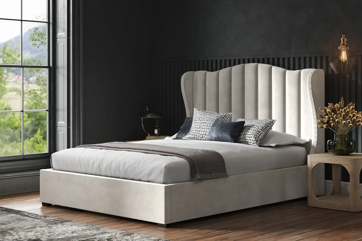Velvet Ottoman Bed | Velvet Kingsize Bed | J&E Retailonline