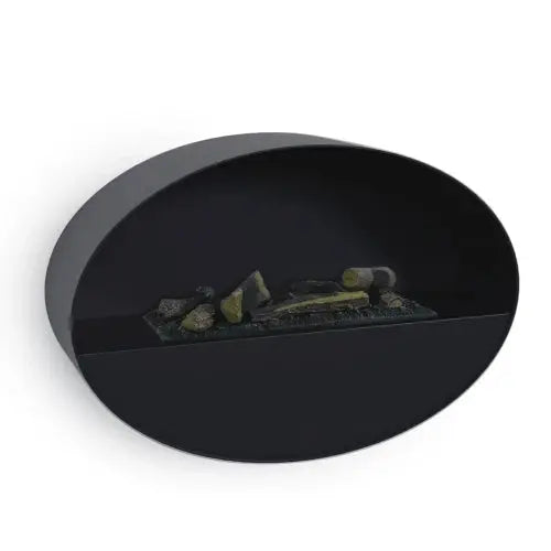 Lavender Kjos - Black - Wall-mounted Water Vapor Fireplace
