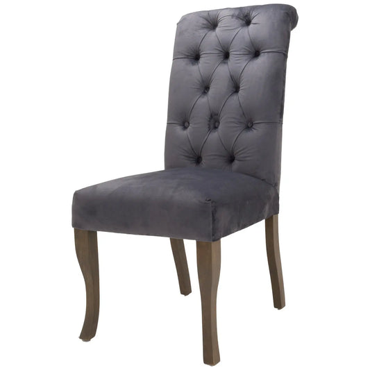 Dim Gray Knightsbridge Roll Top Dining Chair