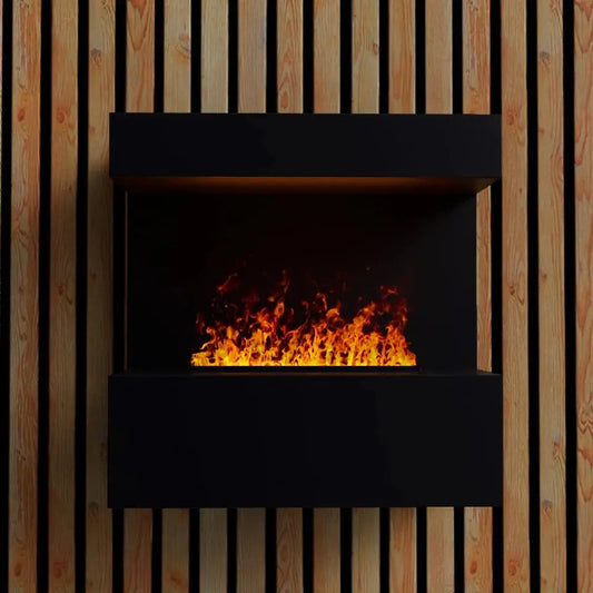 Black Late Black Wall-mounted Water Vapor Fireplace