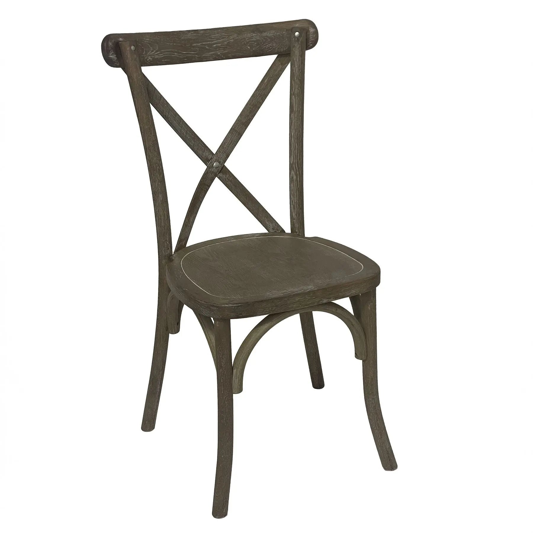 Dark Olive Green Light Oak Cross Back Dining Chair
