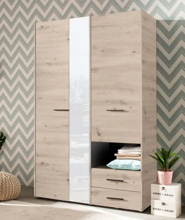 Limone Grey Oak 3 Door Wardrobe AMOS