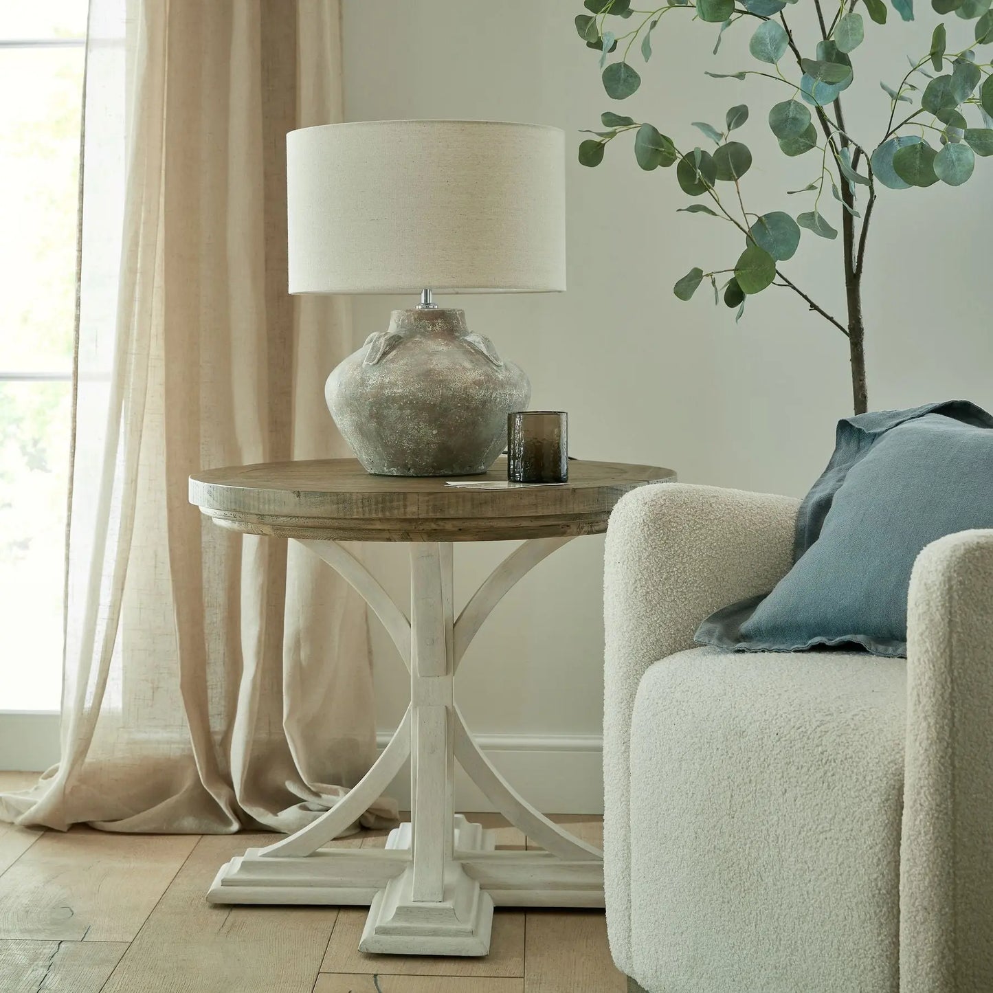 Dark Gray Luna Collection Round Occasional Table