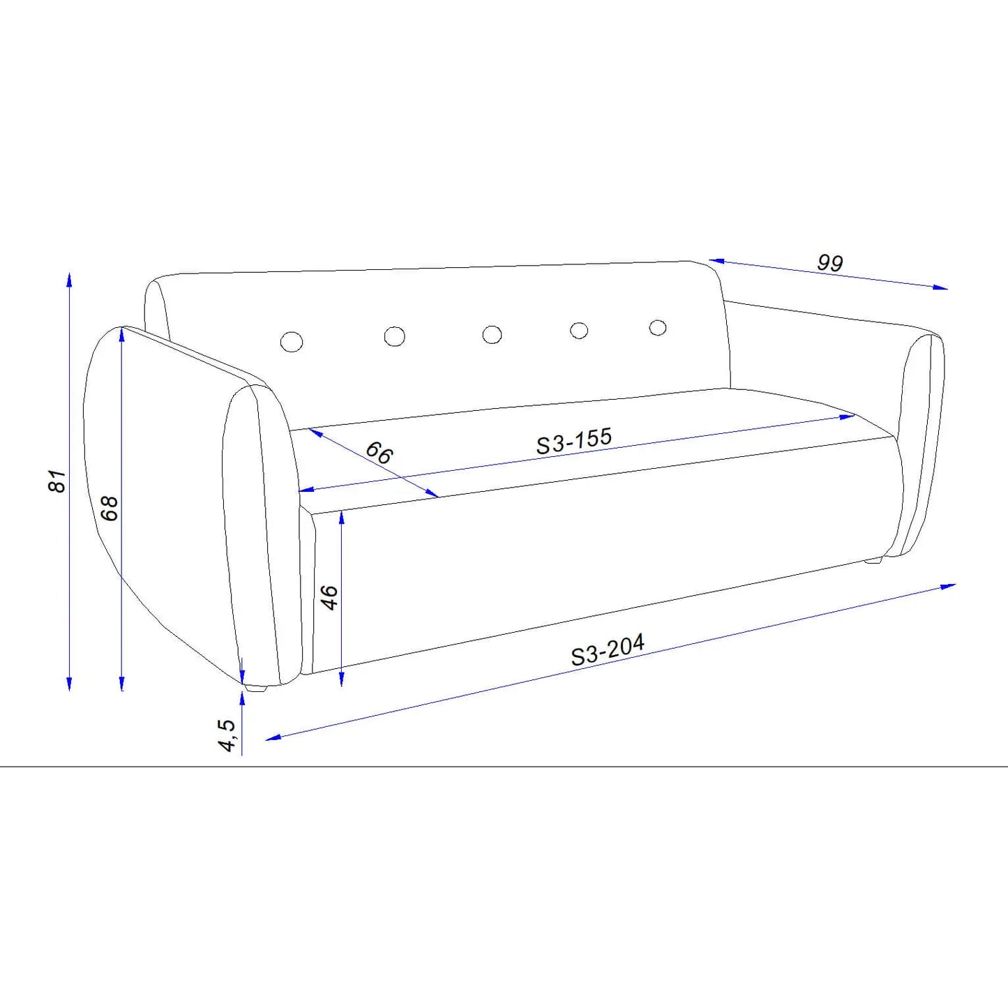 Malmo 2 Seater Fabric Sofa-JE Retailonline