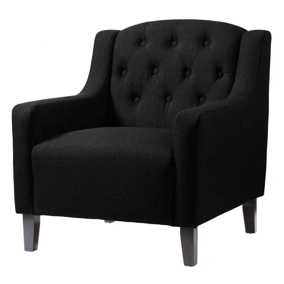 Pemberley Fabric Arm Chair Black HEARTLAND FURNITURE