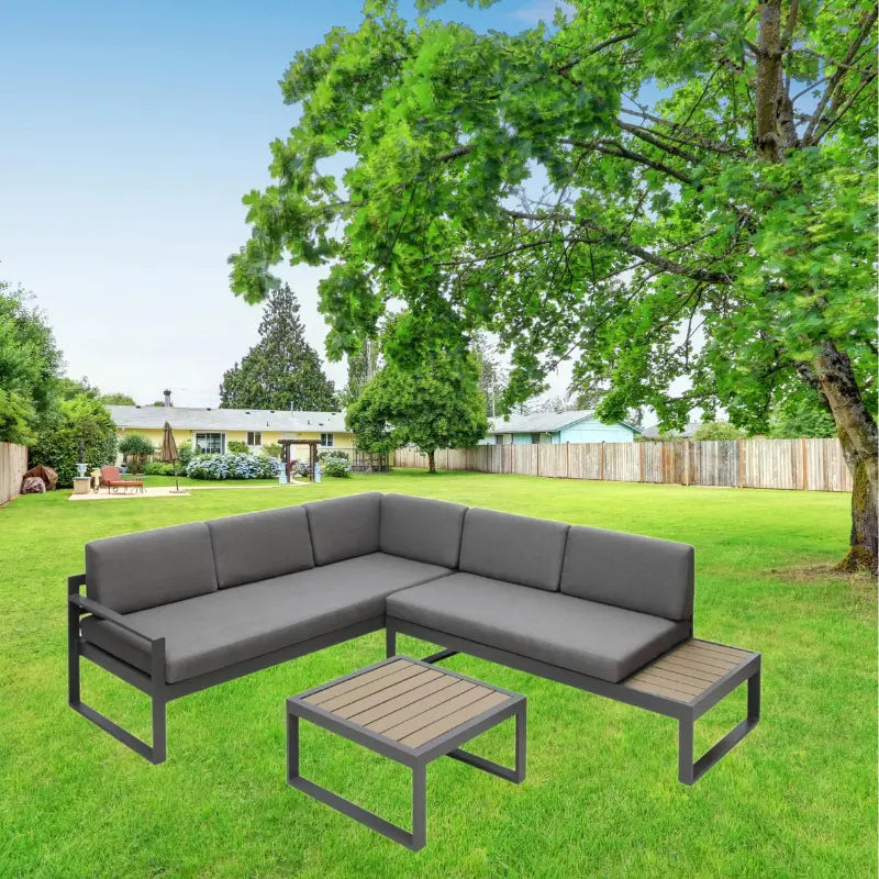 Positano 5 seat outdoor aluminium garden Sofa set with coffee table-JE Retailonline