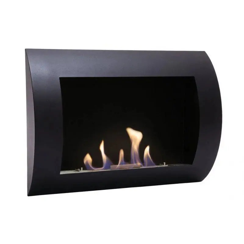 Black Stainless Steel Bio Wall Fireplace Ocean