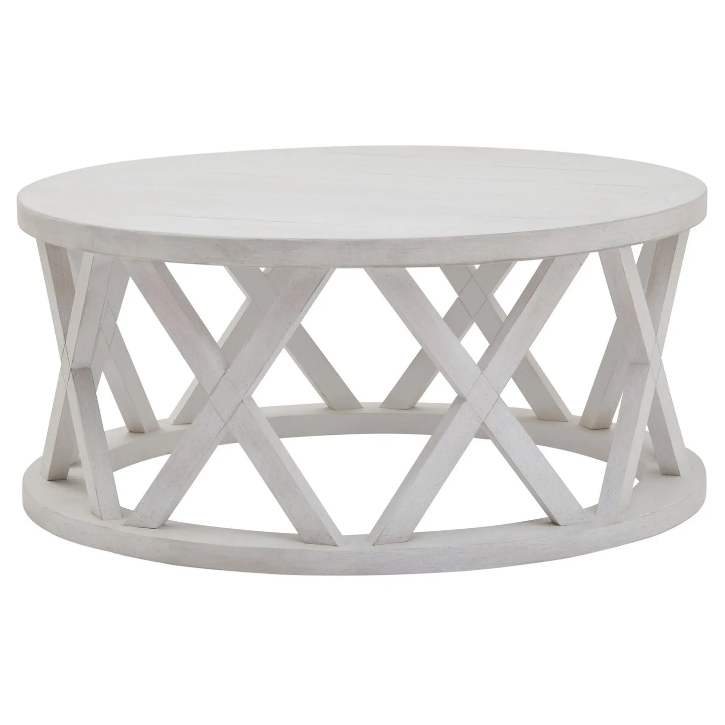 Gray Stamford Plank Collection Round Coffee Table