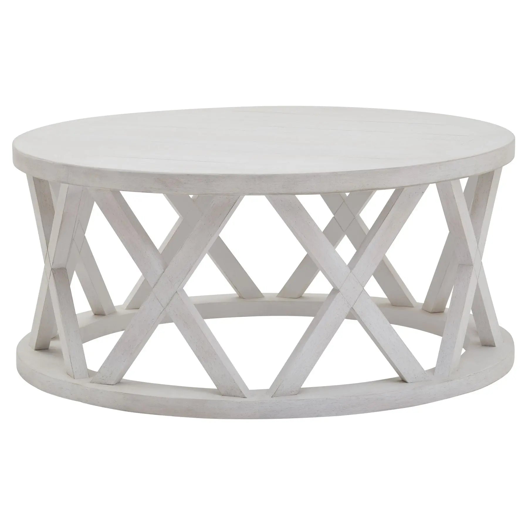 Gray Stamford Plank Collection Round Coffee Table
