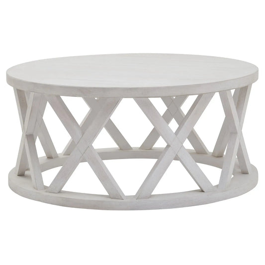Gray Stamford Plank Collection Round Coffee Table