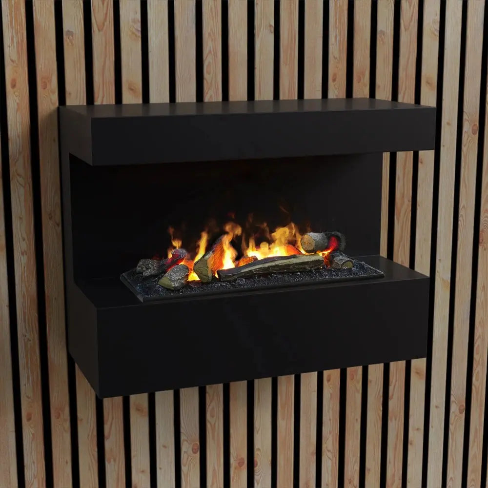 Black Steinsdal Black Wall-Mounted Vapor Fireplace