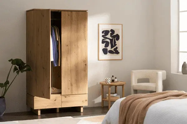Oak Double Wardrobe | Oak Rome Wardrobe | J&E Retailonline