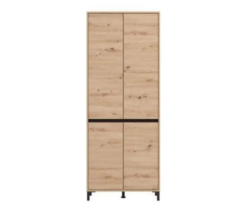 Toshiro Oak Effect 40 Pair Tall Shoe Cabinet Cupboard AMOS