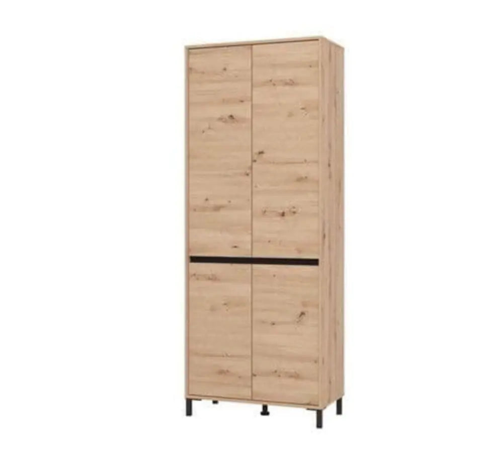 Toshiro Oak Effect 40 Pair Tall Shoe Cabinet Cupboard AMOS