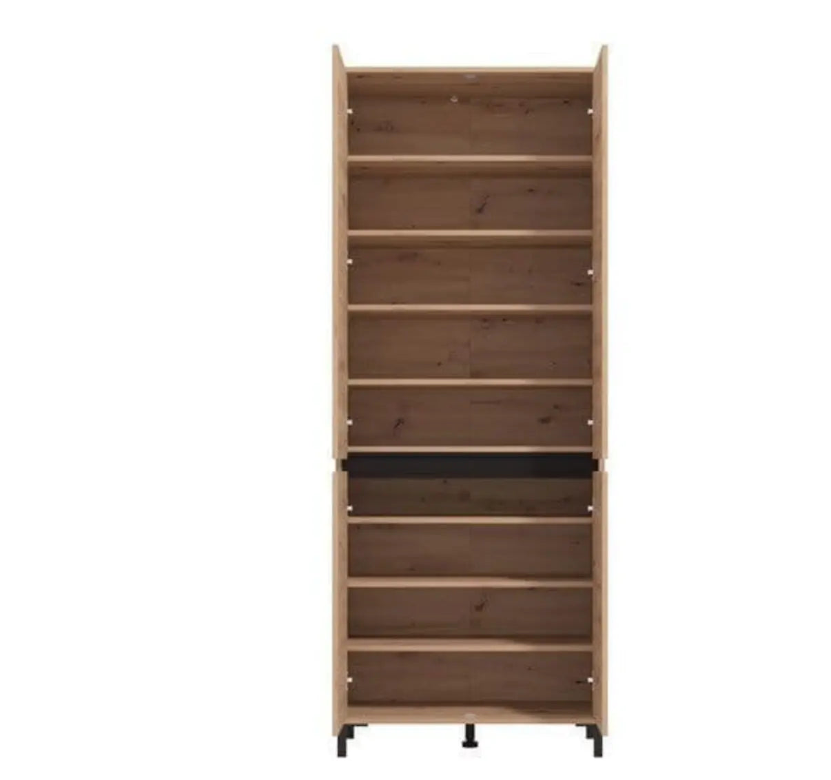 Toshiro Oak Effect 40 Pair Tall Shoe Cabinet Cupboard AMOS