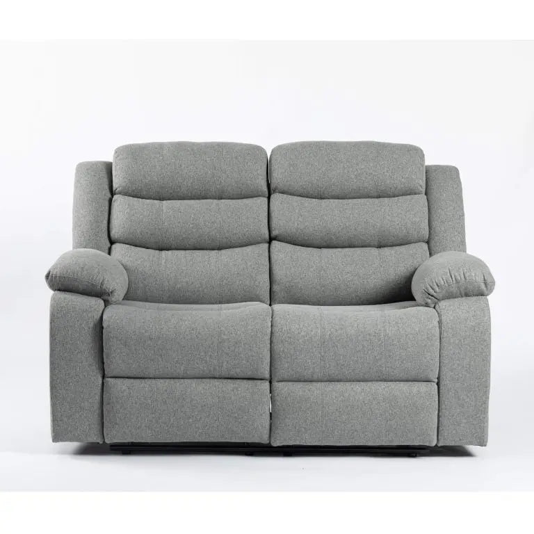 Turin Recliner Fabric 2 Seater Grey HEARTLAND FURNITURE