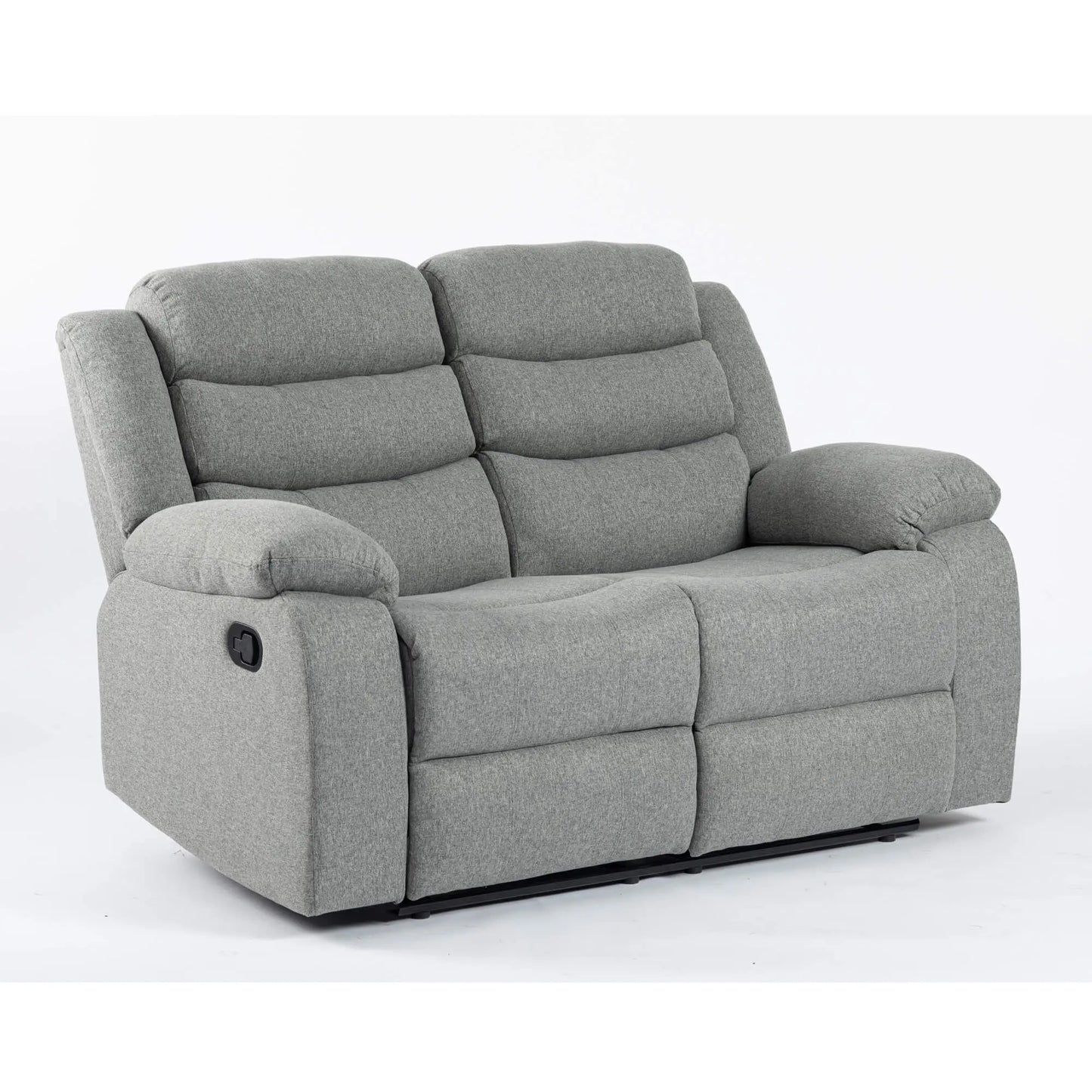 Turin Recliner Fabric 2 Seater Grey HEARTLAND FURNITURE