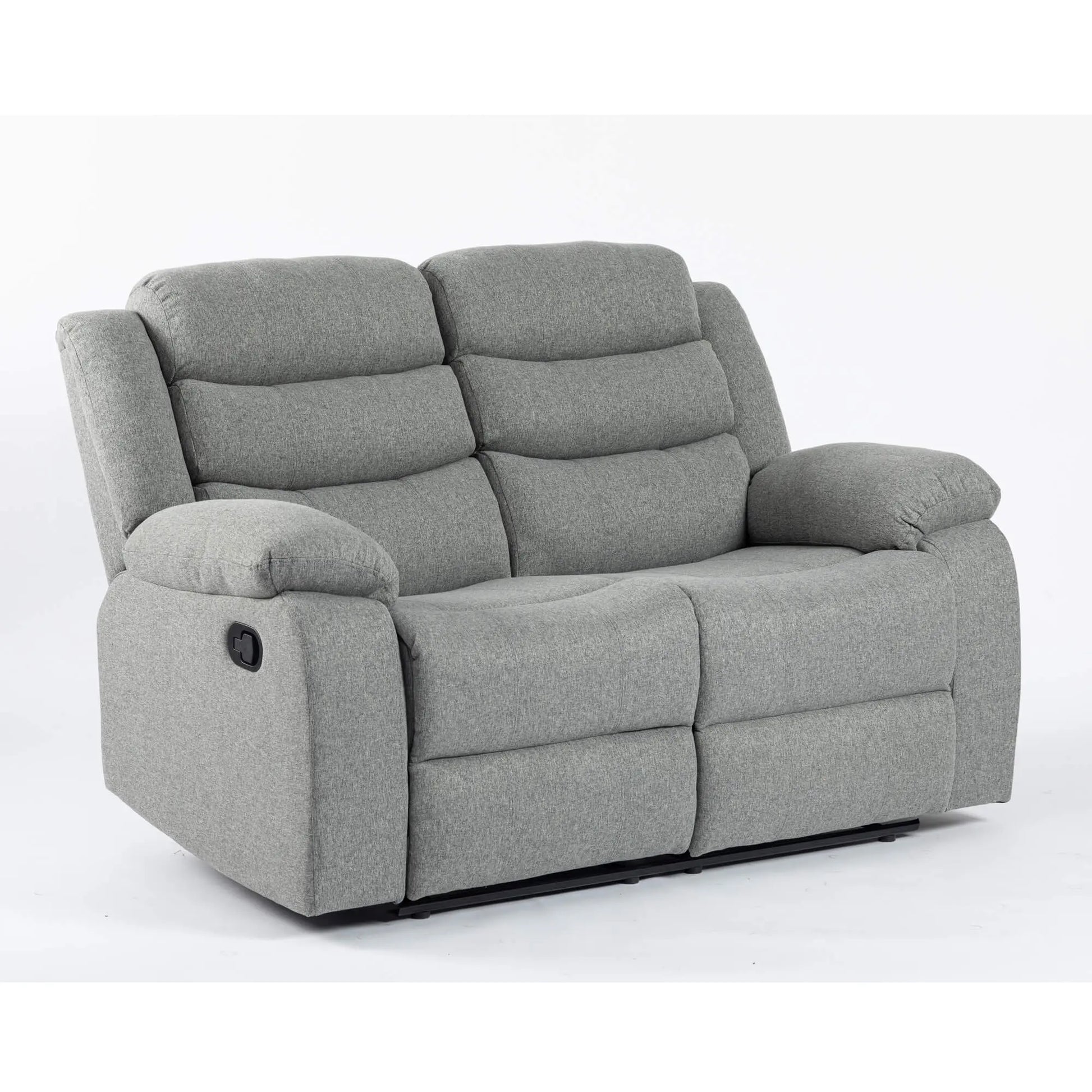Turin Recliner Fabric 2 Seater Grey HEARTLAND FURNITURE