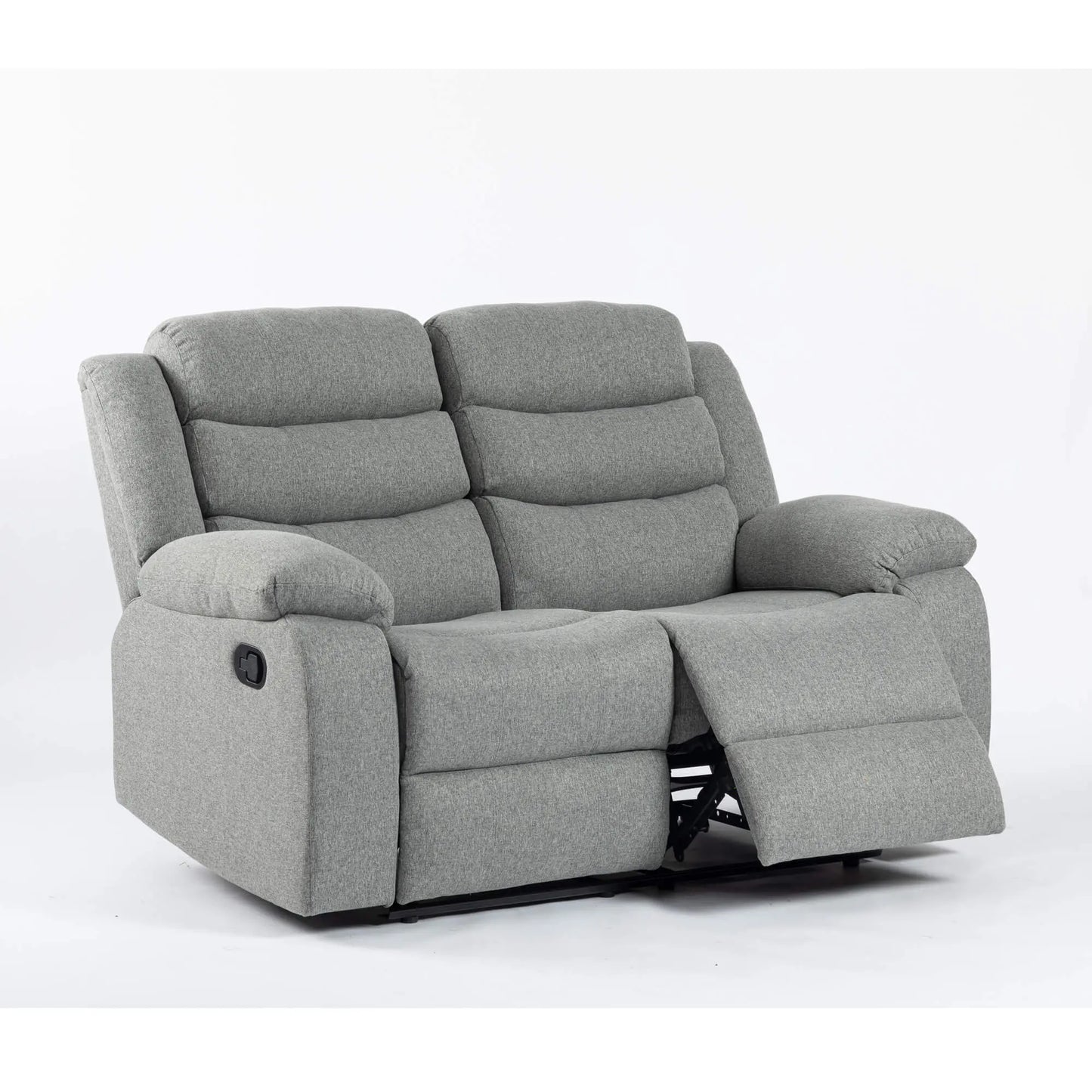 Turin Recliner Fabric 2 Seater Grey HEARTLAND FURNITURE