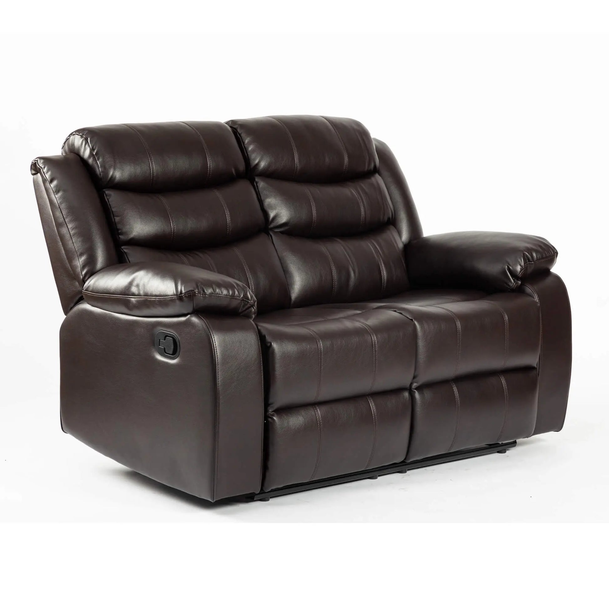 Turin Recliner Leather Aire 2 Seater Brown HEARTLAND FURNITURE