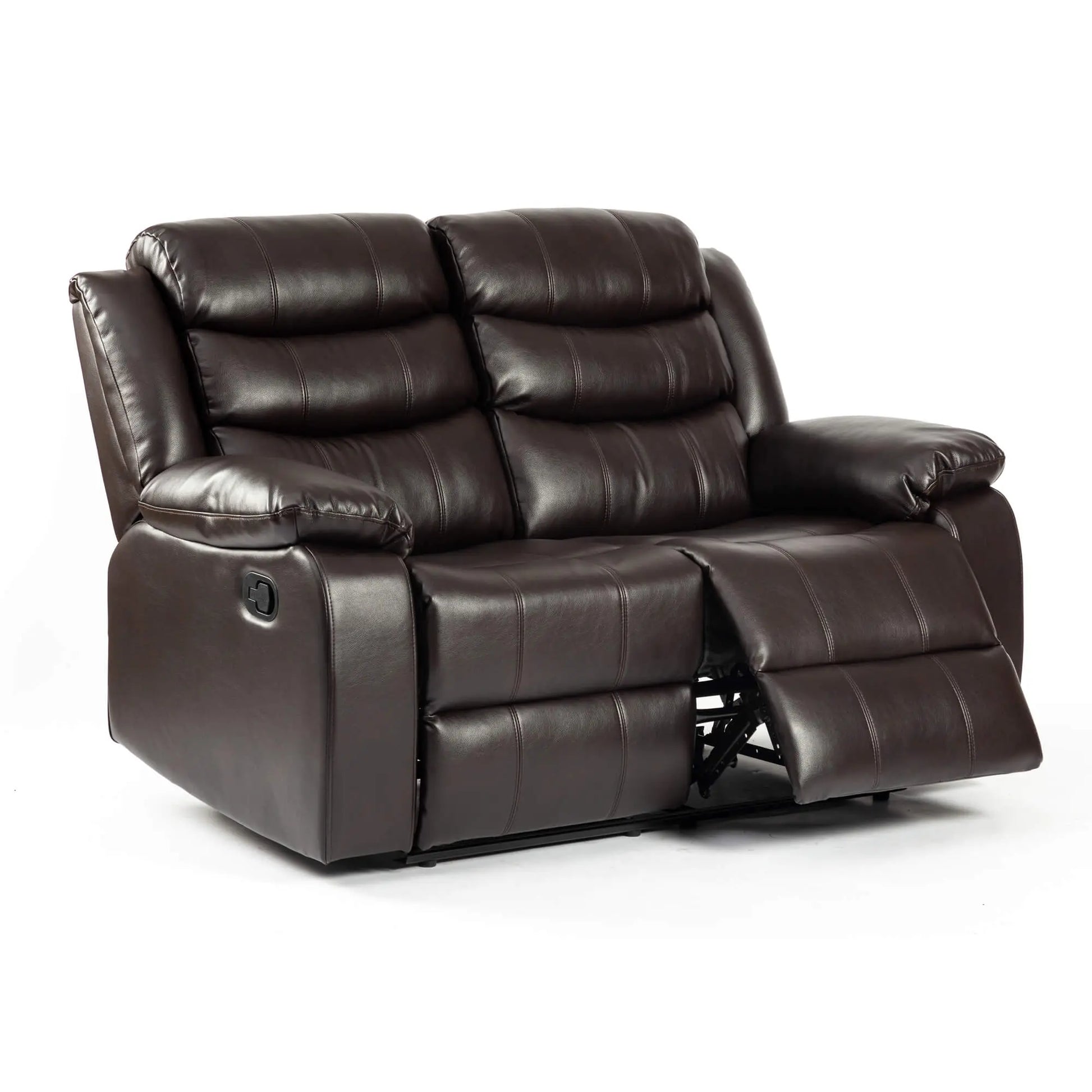 Turin Recliner Leather Aire 2 Seater Brown HEARTLAND FURNITURE