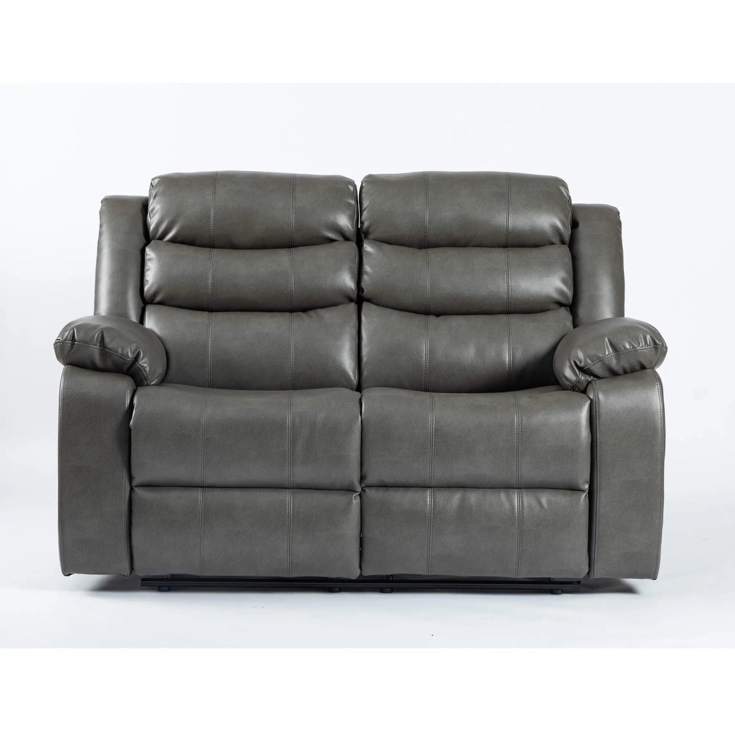 Turin Recliner Leather Aire 2 Seater Grey HEARTLAND FURNITURE