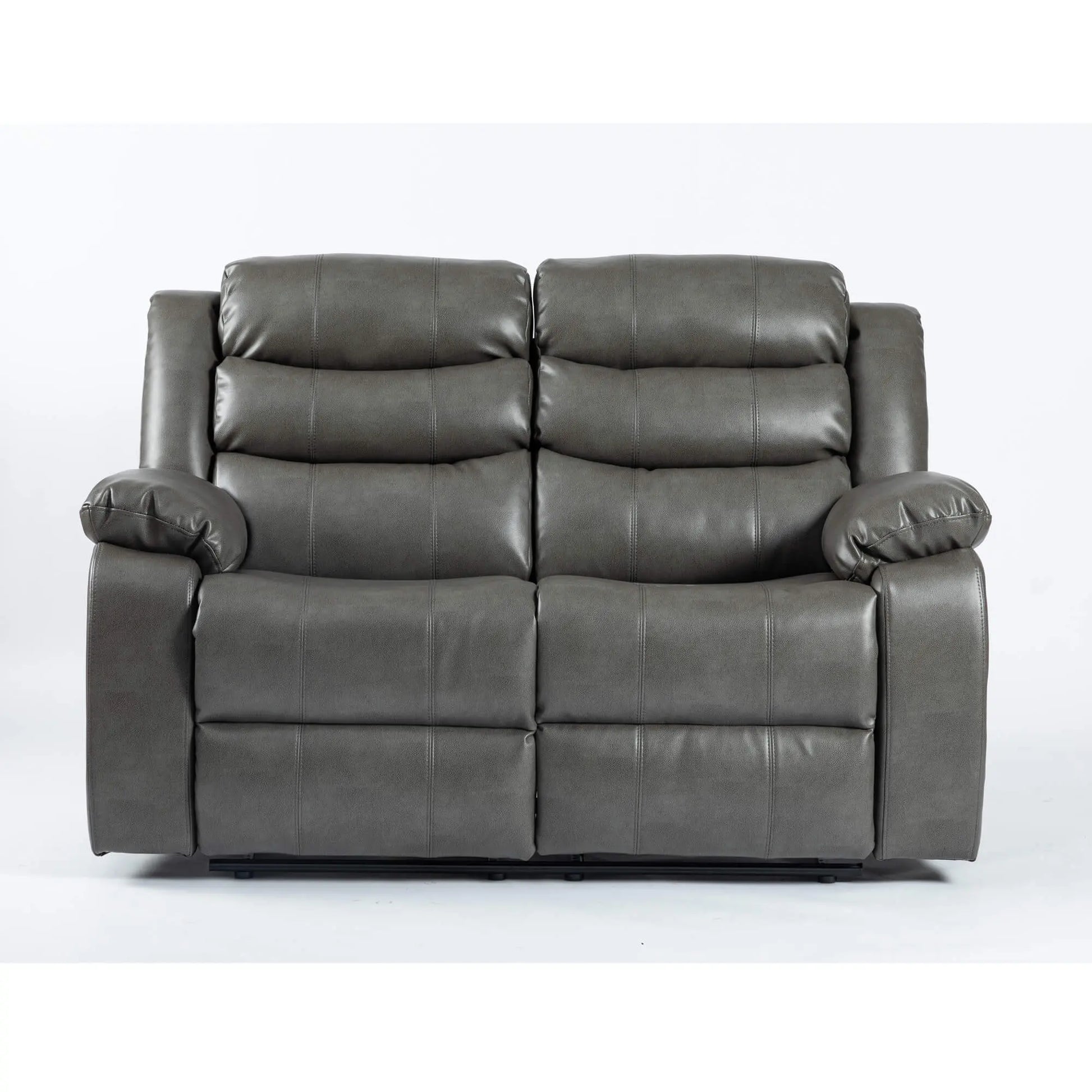 Turin Recliner Leather Aire 2 Seater Grey HEARTLAND FURNITURE