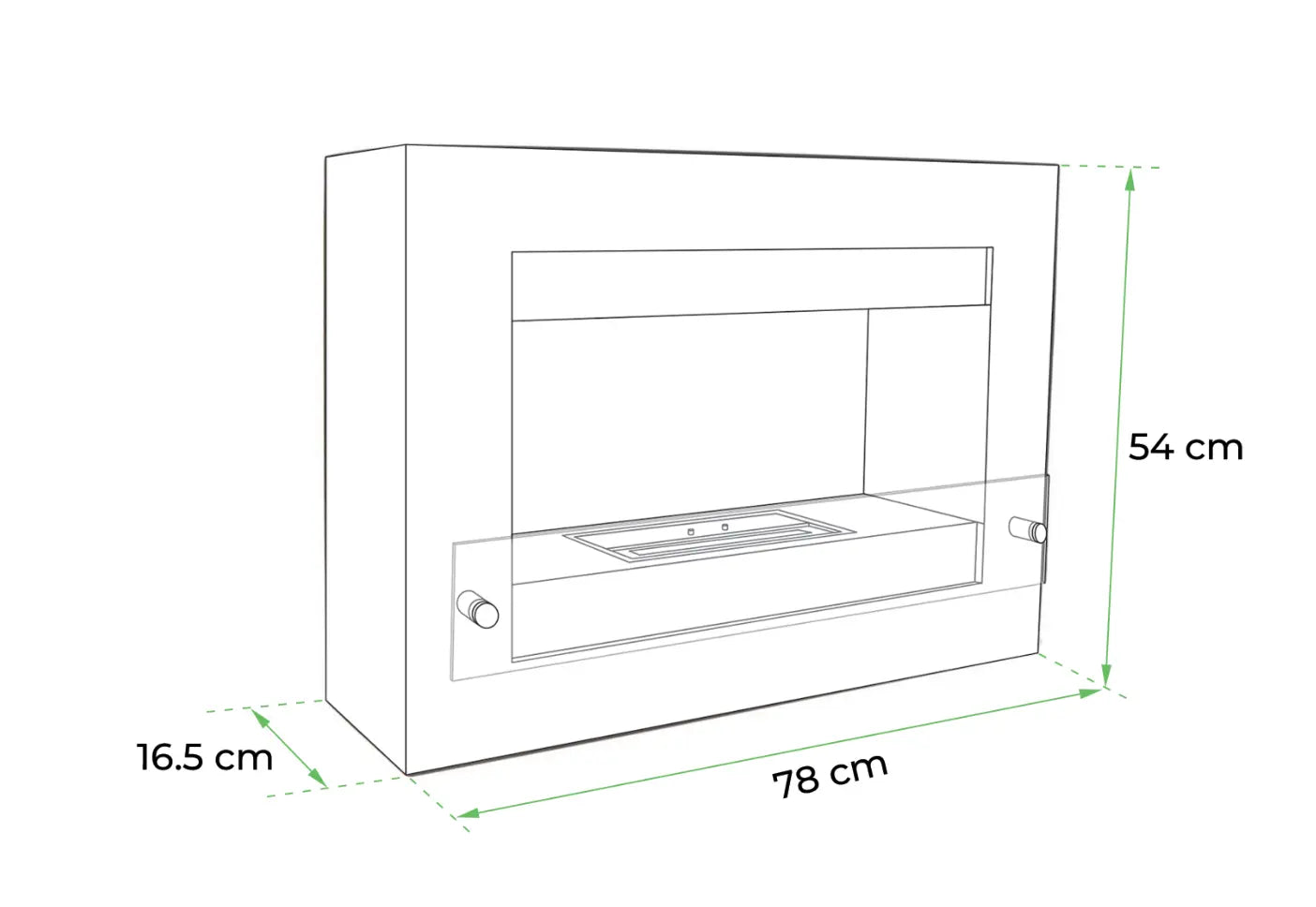Wall Mounted Biofireplace Nebraska White-JE Retailonline