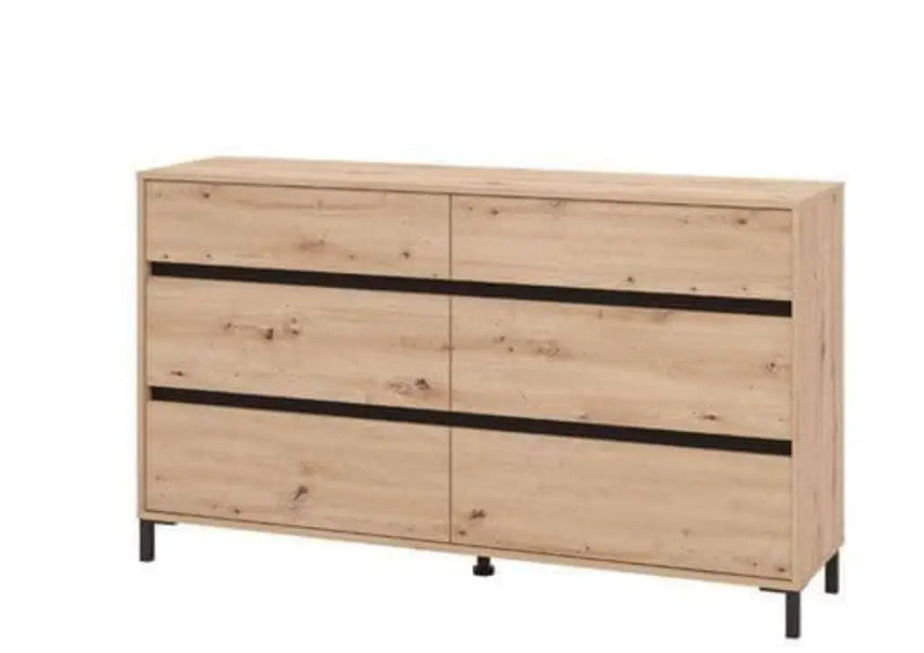 Zavaro Oak Effect Wide Chest Of Drawers AMOS